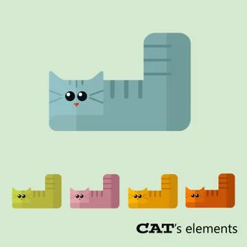 Vector cats elements Illustrazione stock