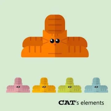 Vector cats elements Stock Illustration
