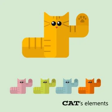 Vector cats elements Illustrazione stock