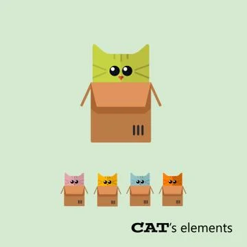 Vector cats elements Stock Illustration
