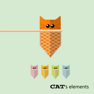 Vector cats elements 스톡 일러스트