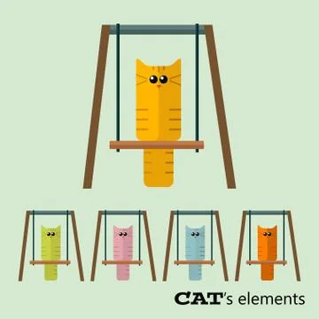 Vector cats elements Illustrazione stock