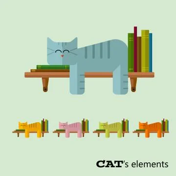 Vector cats elements Stock Illustration