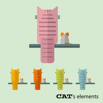 Vector cats elements Illustrazione stock