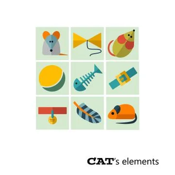 Vector cats elements Illustrazione stock