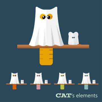 Vector cats elements Illustrazione stock