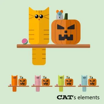Vector cats elements 스톡 일러스트