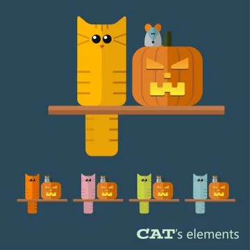 Vector cats elements Stock Illustration