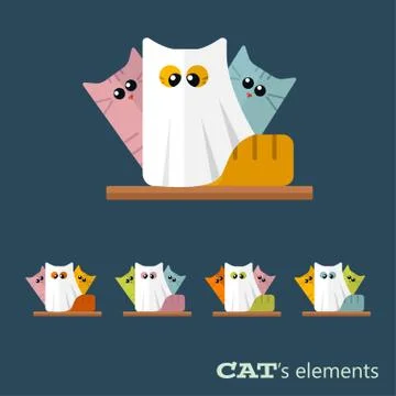 Vector cats elements Stock Illustration