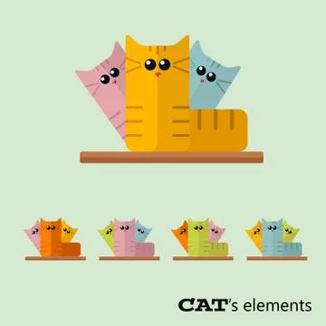 Vector cats elements Stock Illustration