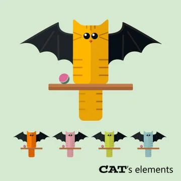 Vector cats elements Stock Illustration
