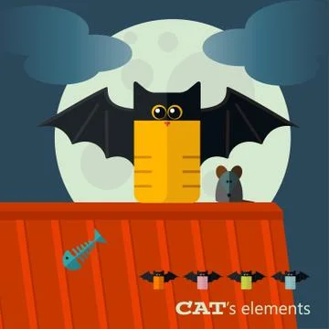 Vector cats elements Stock Illustration