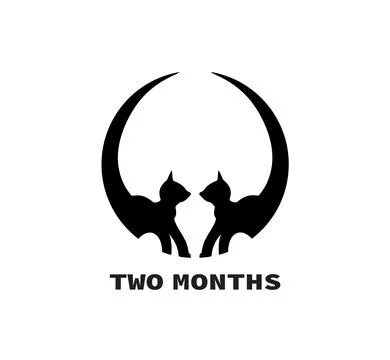 Vector cats logo. Two pets in stylized letter O Stock Illustration