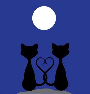 Vector cats silhouettes Stock Illustration