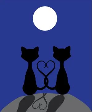 Vector cats silhouettes Illustrazione stock