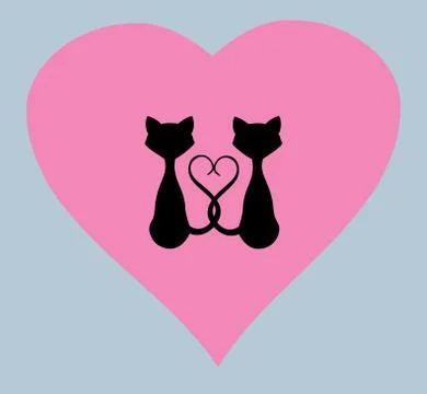 Vector cats silhouettes Stock Illustration