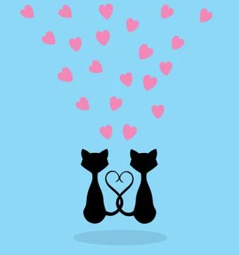 Vector cats silhouettes Stock Illustration