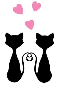 Vector cats silhouettes Stock Illustration