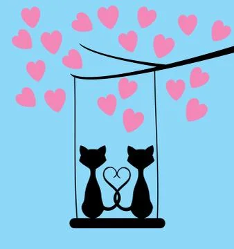 Vector cats silhouettes Stock Illustration