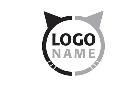 Vector - Cattery or pet shop logo, isolated on white background. Vector illus Stock Illustration