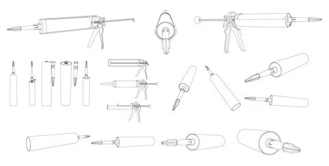 Vector caulking gun a tool for silicone tube 스톡 일러스트