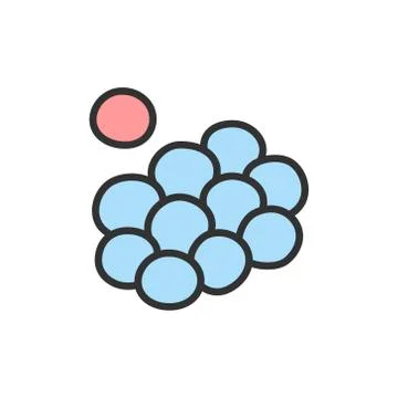 Vector caviar, reptile egg, cell flat color line icon. 스톡 일러스트