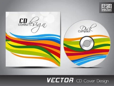 Vector CD cover design with floral and grunge effect on green color. EPS 10.. Stock Illustration