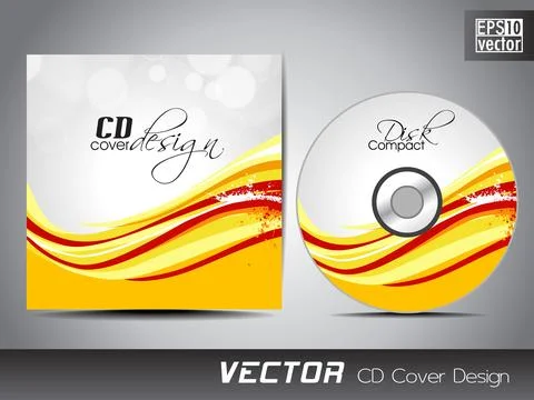 Vector CD cover design with floral and grunge effect on green color. EPS 10.. Stock Illustration