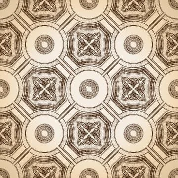 Vector ceiling tile seamless vintage decorative Stock Illustration