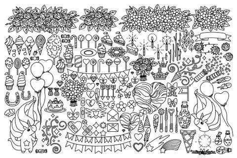Vector celebration objects set Stock Illustration