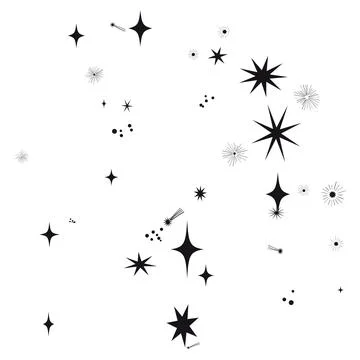 Vector celestial sparkles and cosmic star clusters create whimsical night s.. 库存插图