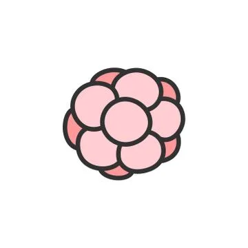 Vector cell, caviar, reptile egg flat color line icon. Illustrazione stock