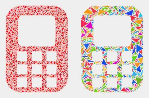 Vector Cellphone Mosaic Icon of Triangle Elements 스톡 일러스트