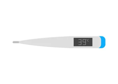 Vector celsius electronic medical thermometer for measurement. Fever 39. イラスト素材