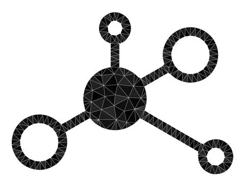 Vector Central Hub Triangle Filled Icon Stock Illustration