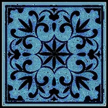 Vector  Ceramic Patterned Mosaic Smalt Majolica Illustration Stock Illustration