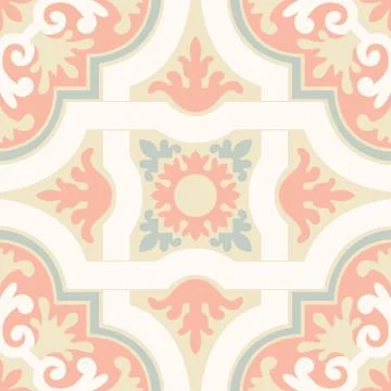 Vector ceramic tiles with seamless pattern Illustrazione stock