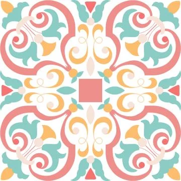 Vector ceramic tiles with seamless pattern Stock Illustration