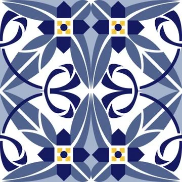 Vector ceramic tiles with seamless pattern Illustrazione stock