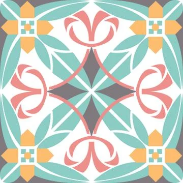 Vector ceramic tiles with seamless pattern Stock Illustration