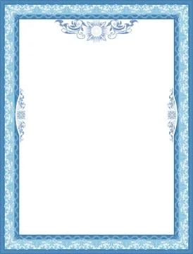 Vector certificate border. Blue frame. Stock Illustration