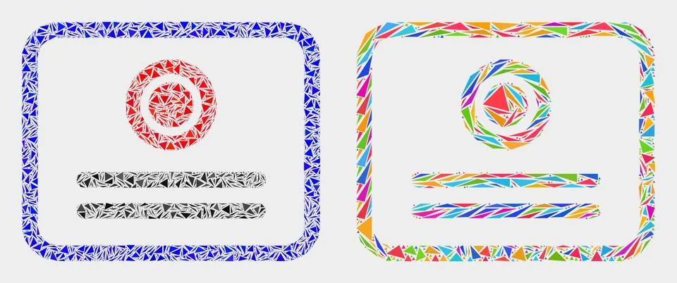 Vector Certificate Mosaic Icon of Triangle Elements 스톡 일러스트