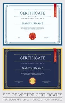 Vector Certificate or Diploma Template ready for Print or use it on the Inter Illustrazione stock
