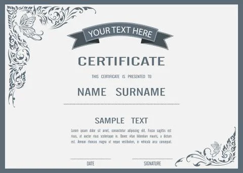Vector certificate template Stock Illustration