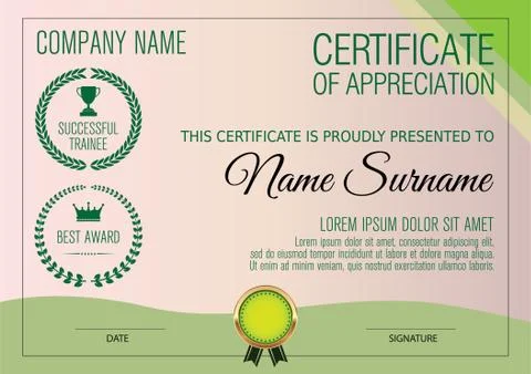 Vector Certificate Template Ilustração Stock