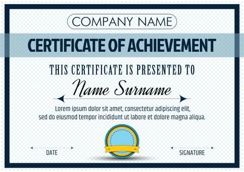 Vector Certificate Template Ilustração Stock