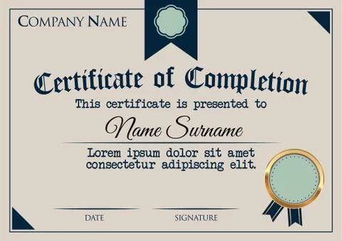Vector Certificate Template Ilustração Stock