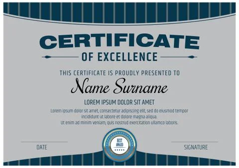 Vector Certificate Template Ilustração Stock