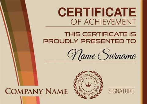 Vector Certificate Template Ilustração Stock