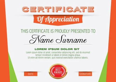 Vector Certificate Template Ilustração Stock